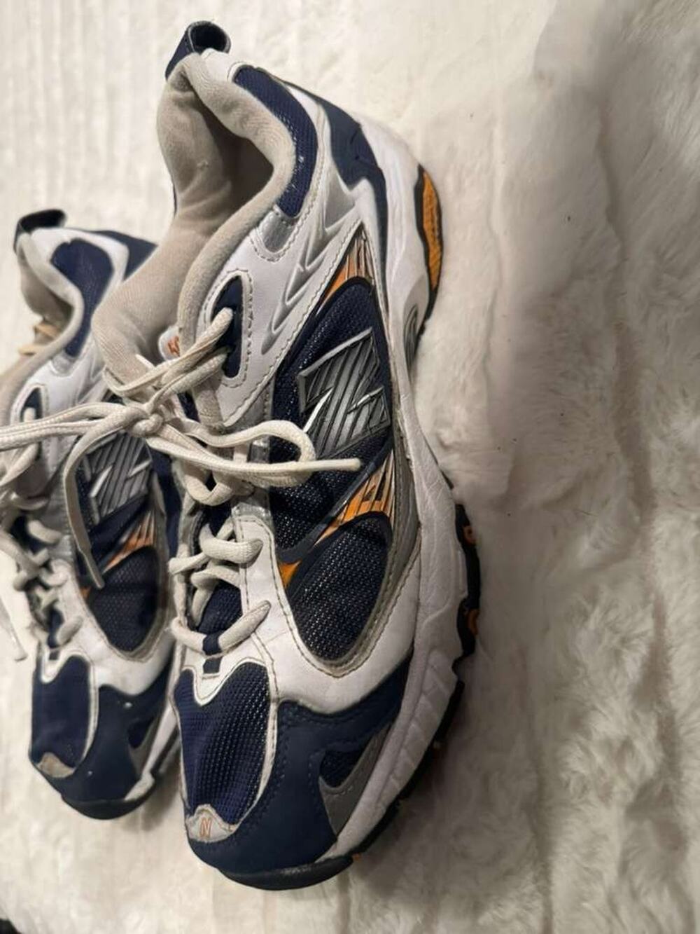 New Balance 505 Made in USA Men's Running Shoes White Navy Silver Size 11.5
